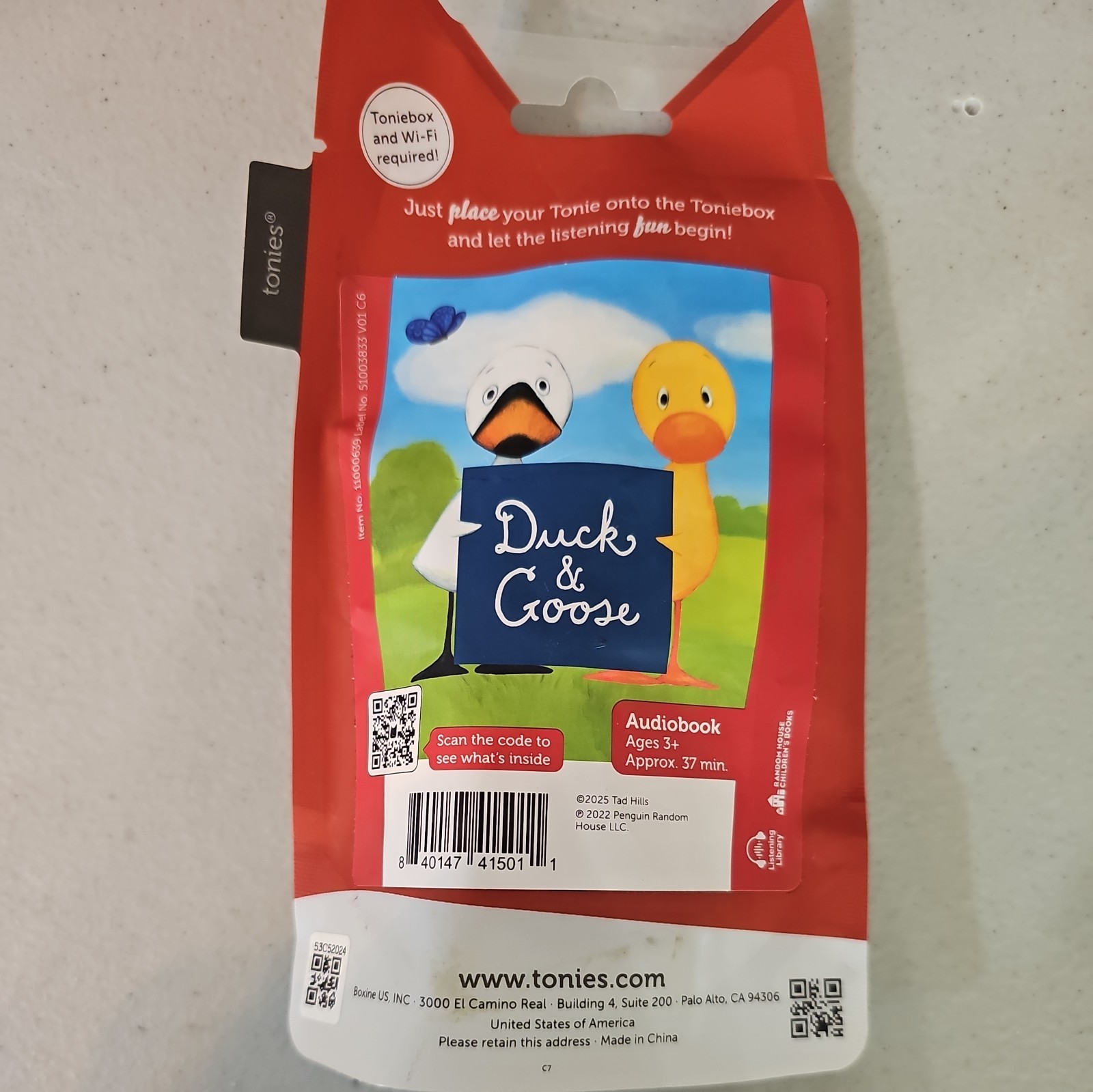 Tonies Duck and Goose Audio Character