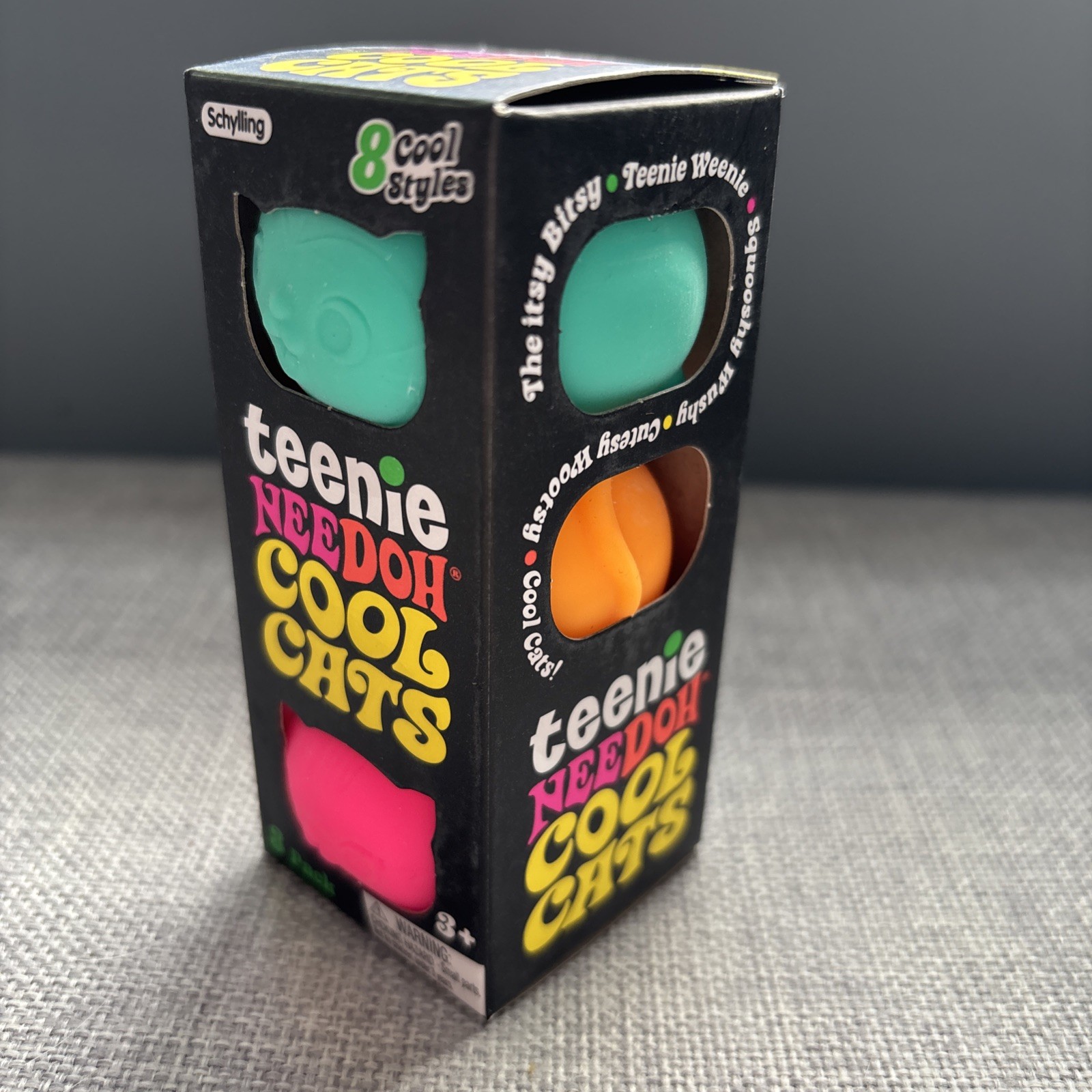 Teenie Needoh Cool Cats 3 Pack (Teal/Orange/Pink)