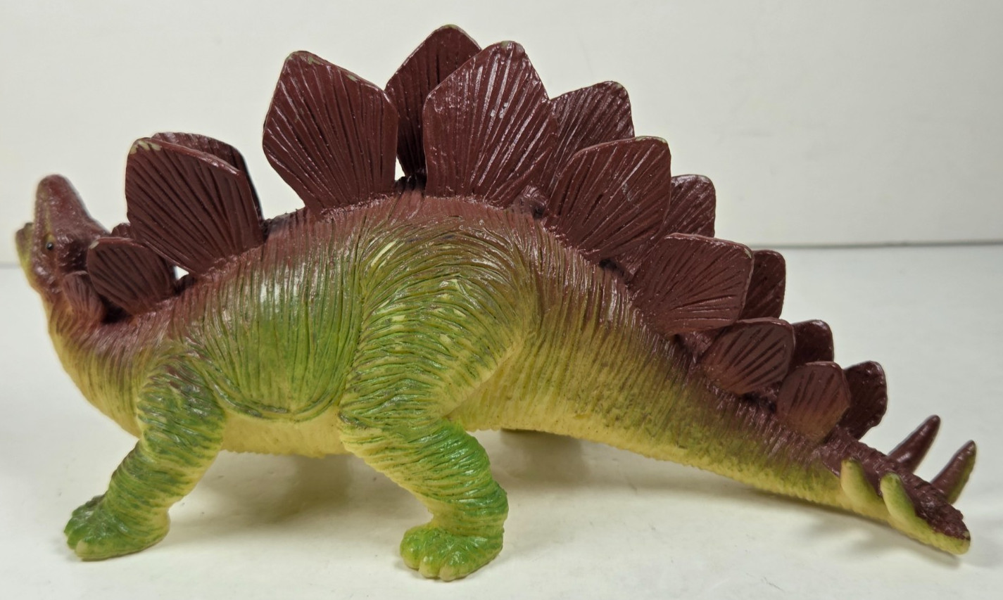 Dinosaur Brown & Green Stegosaurus 6.5″ Long Squeezable Plastic Animal Figure