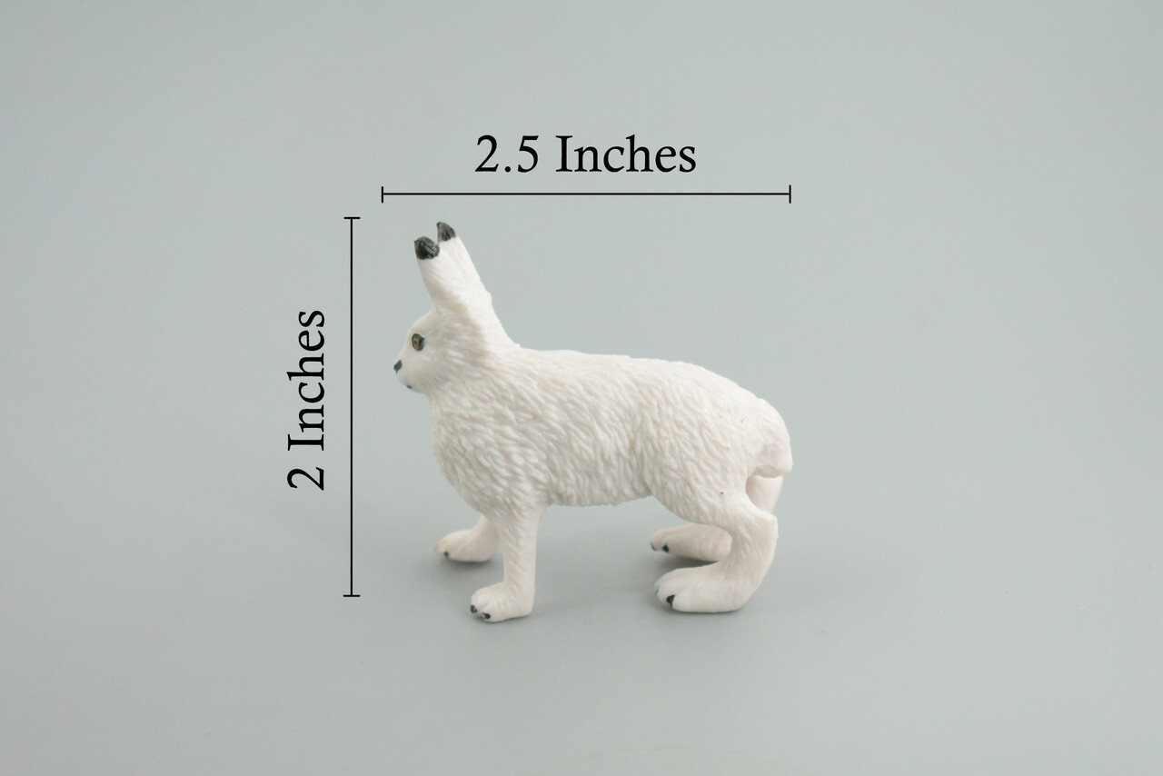White Rabbit Toy, Arctic Hare, Hand Painted Rubber Toy 2.5 Inches CH876 BB199