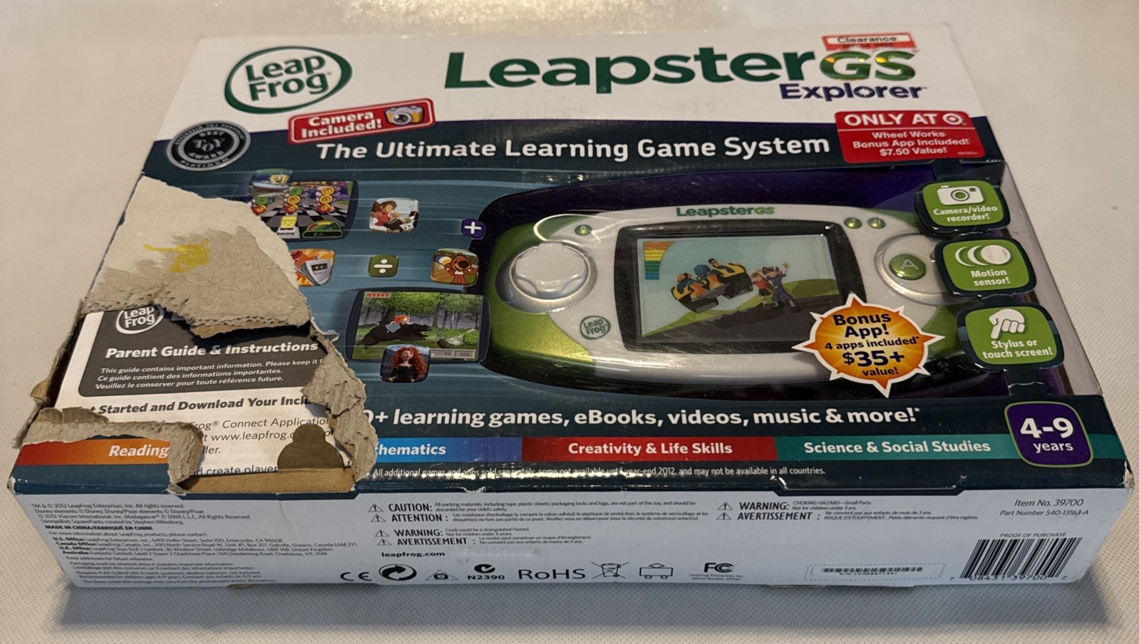 NOS LeapFrog LeapsterGS Explorer Learning Game System Green Damaged Box