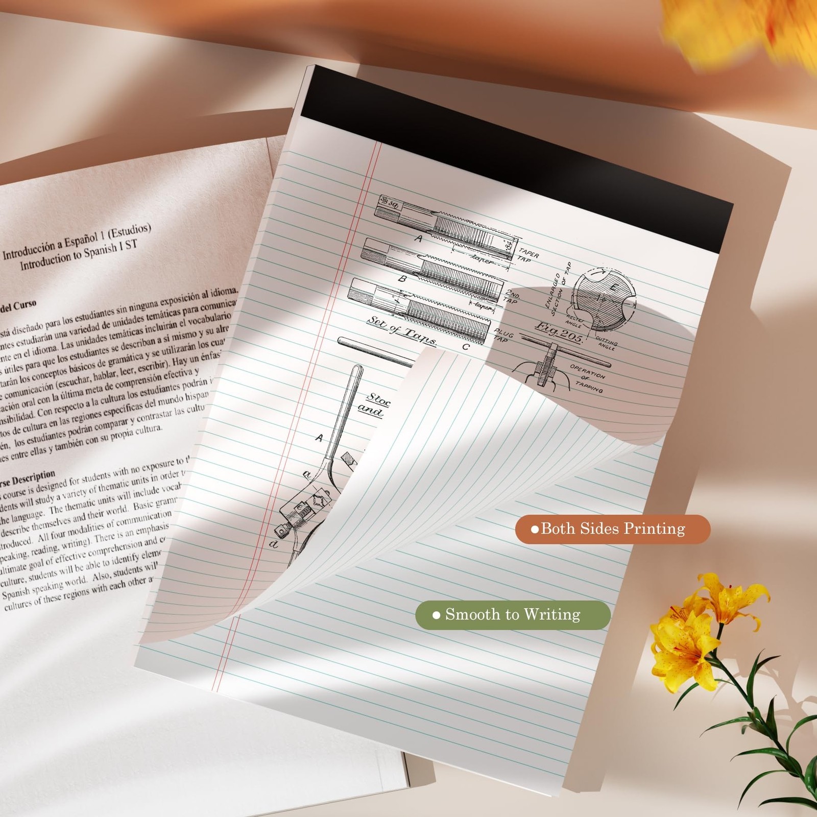 Legal Pads 8.5 x 11 White Note Pads 2 Pack – Double-Sided Printing & Perforat…