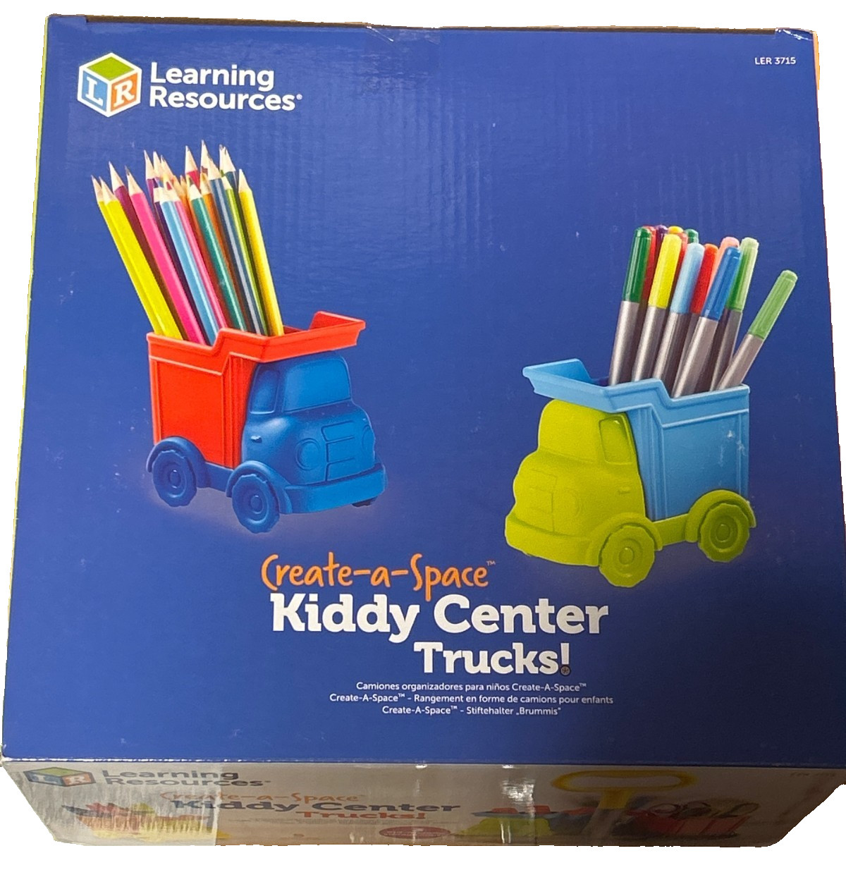 4 PACK Learning Resources Create-A-Space Kiddy Center Trucks Desk Organizer Set