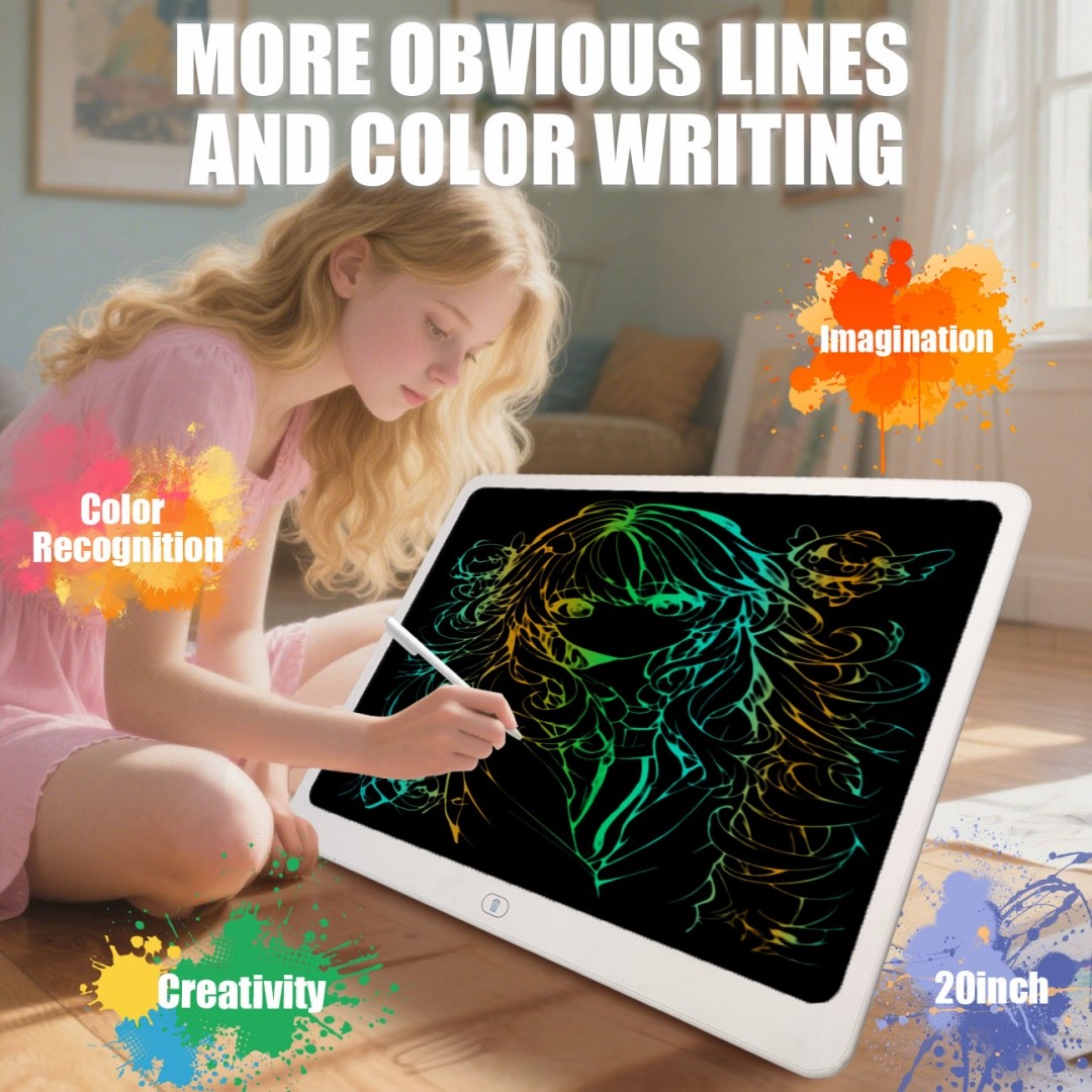 20 Inch Colorful LCD Writing Tablet for Kids Toddler Doodle Drawing Pad