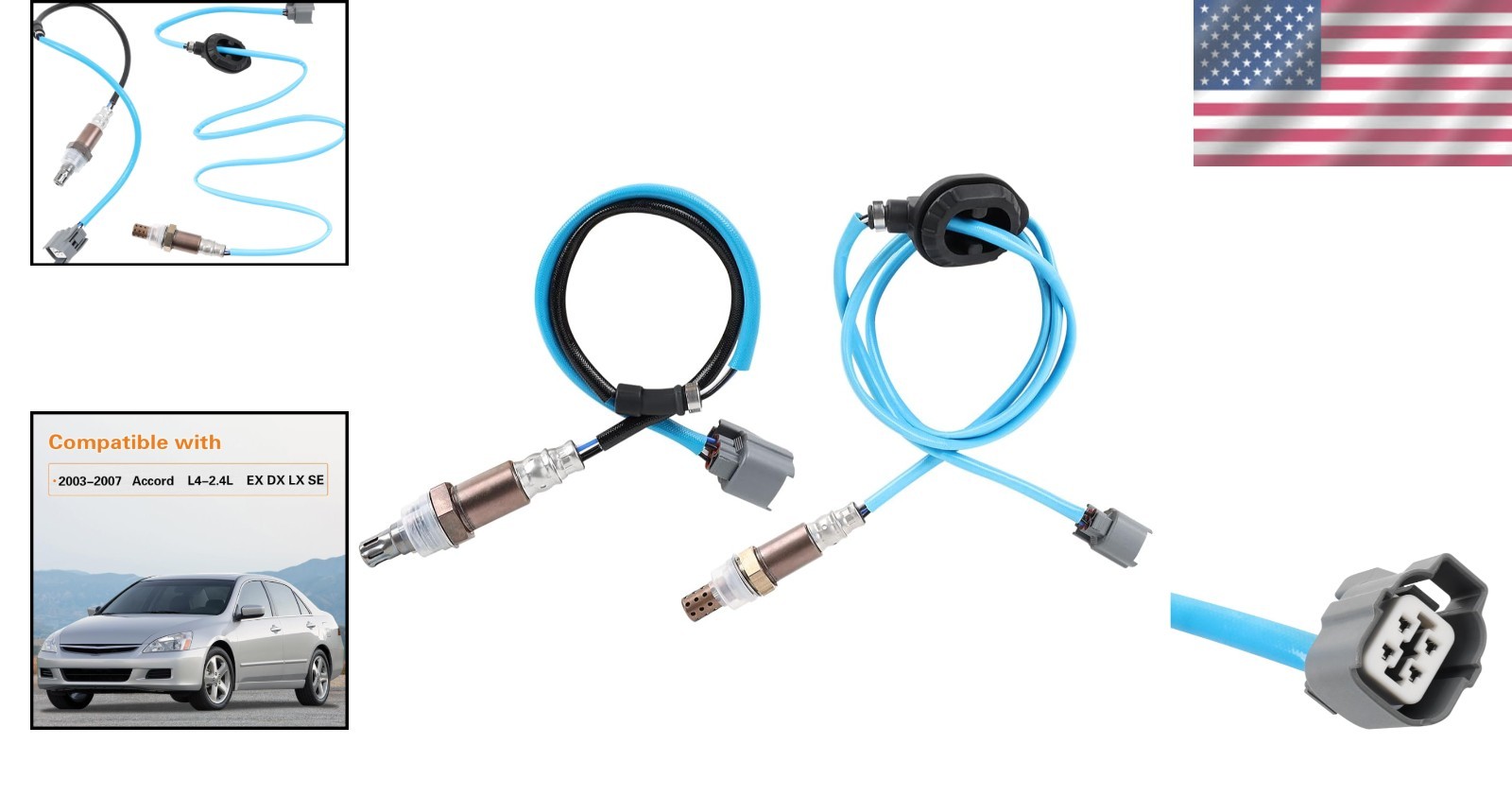 2Pcs Upstream and Downstream Oxygen O2 Sensor for 2003-2007 Accord L4-2.4L OE#23