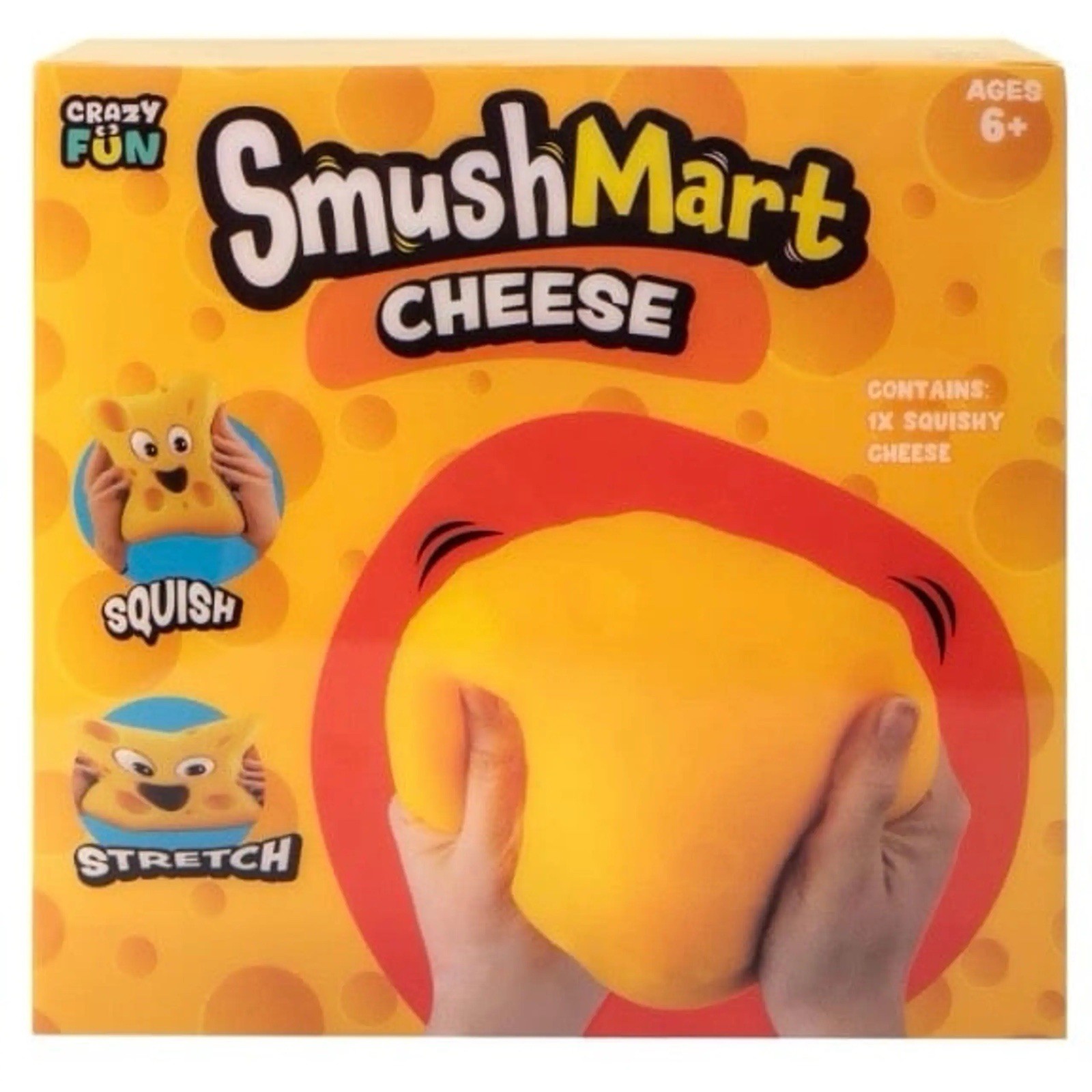 RMS Crazy Fun SmushMart Cheese 5″ Squishy Viral TikTok Sensory Fidget Toy