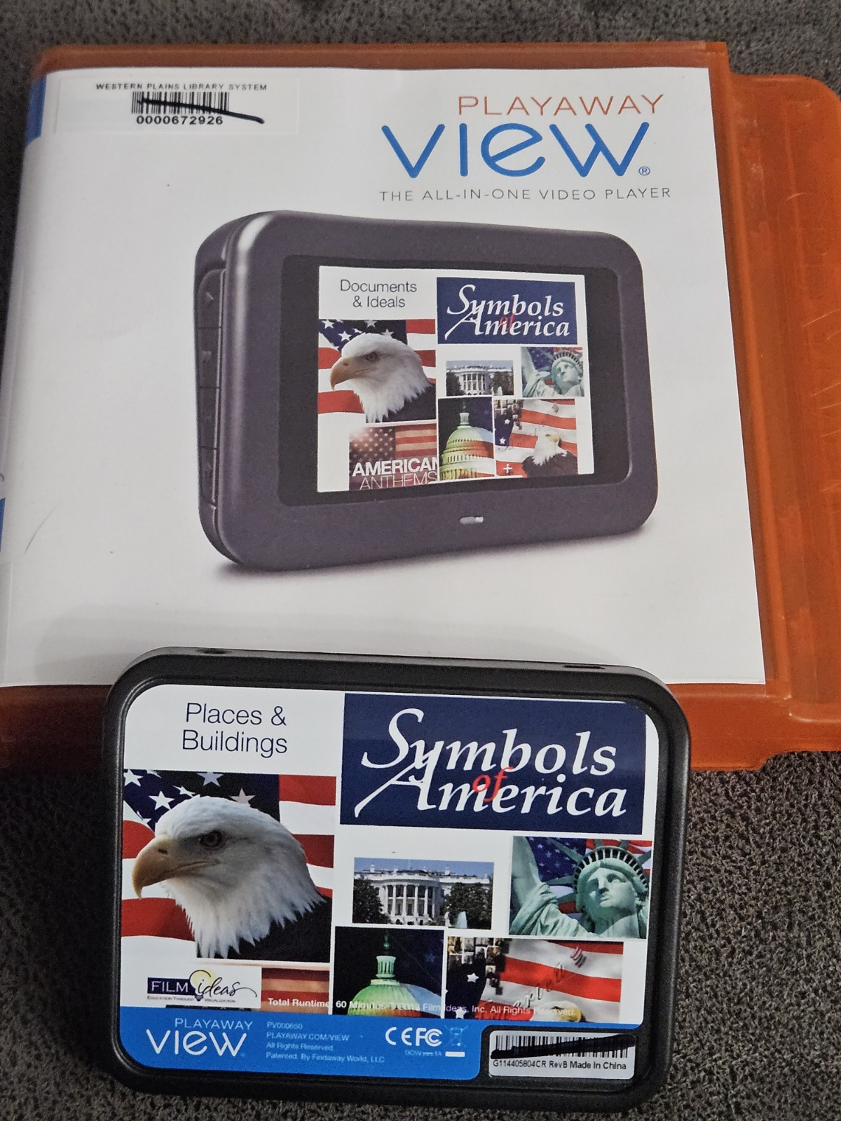 Playaway View Video Player Lot of 2 US History American Symbols 135 Minutes