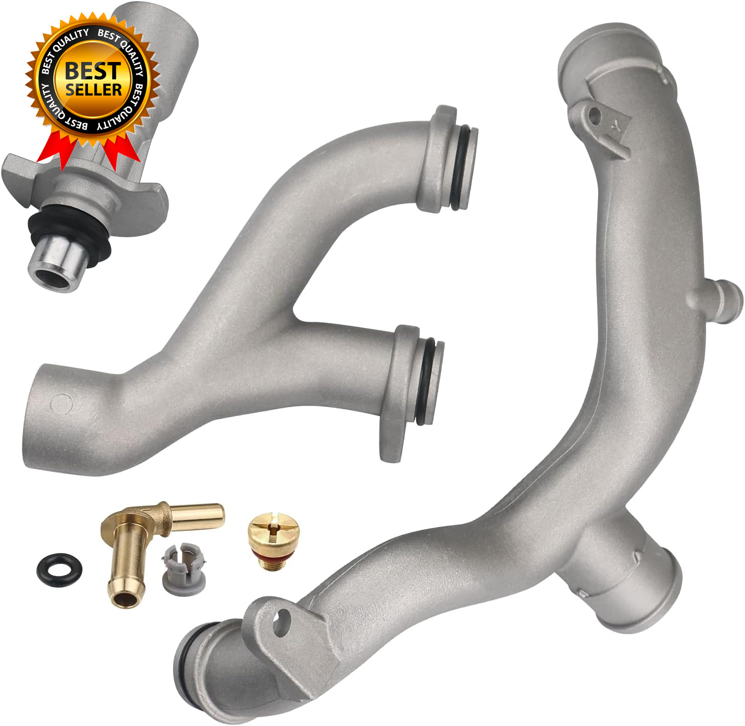 Upgraded Aluminum Coolant Outlet Pipes Kit Compatible with Jaguar,Land Rover