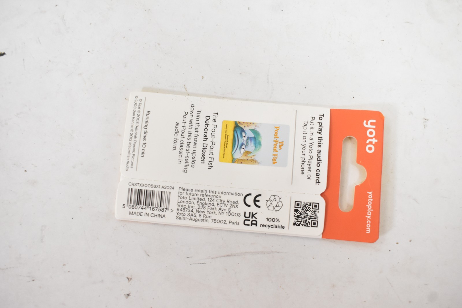 Yoto The Pout Pout Fish Deborah Diesen Audio Card For Yoto Player Sealed
