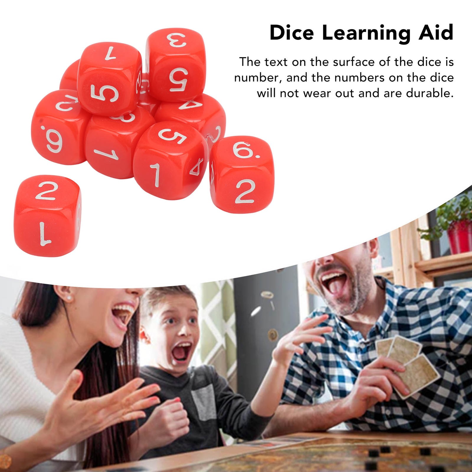 20PCS 6 Sided Board Game Dice Durable Learning Aid For Teaching