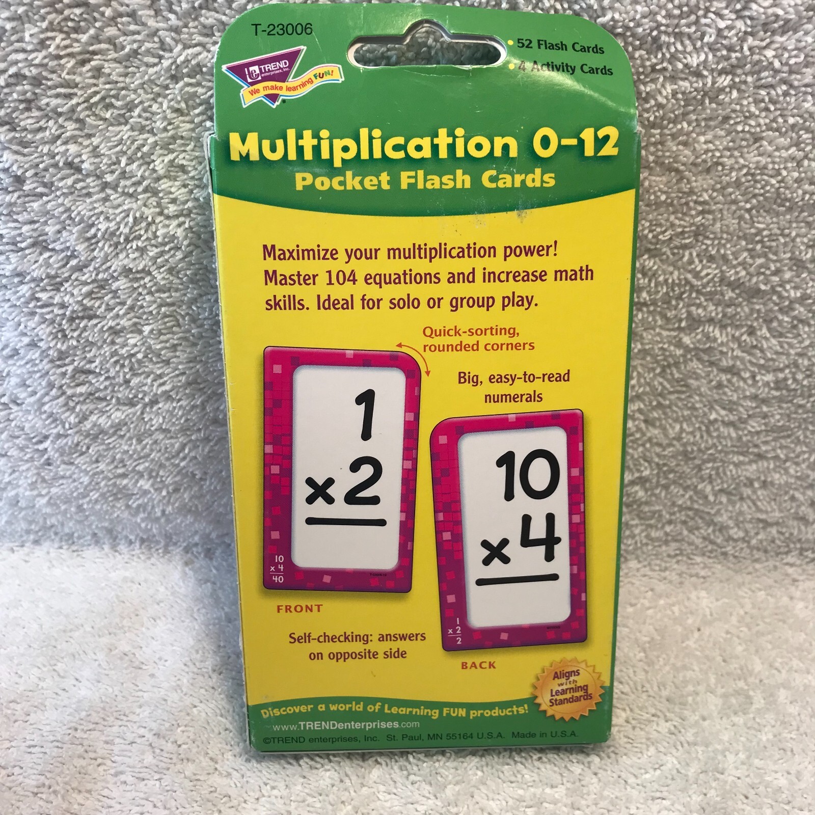 TREND Multiplication 0-12 Flash Cards Age 6+ Self-Checking Design*Skill Build