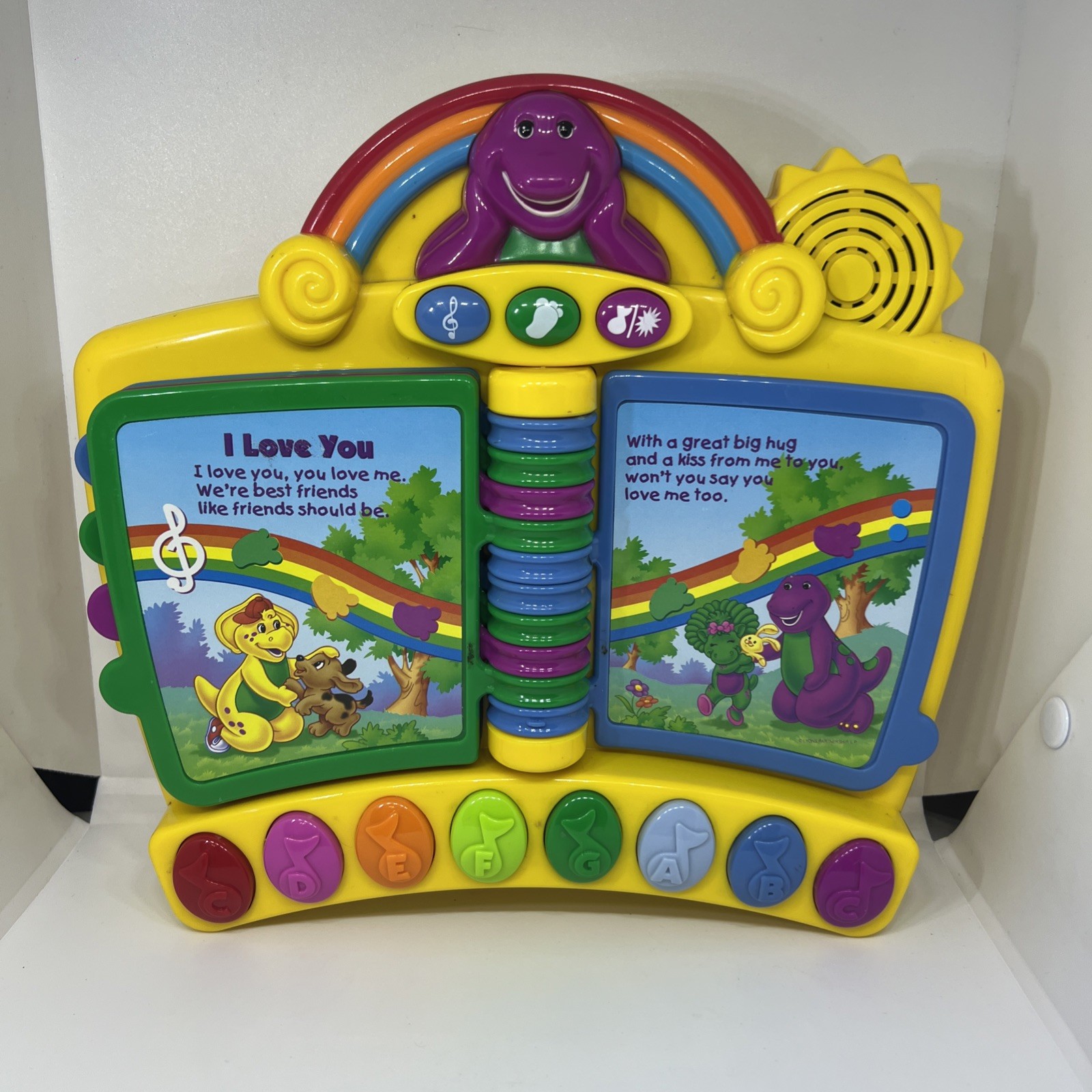 Vintage 2001 Mattel Barney Musical Nursery Rhymes Piano Book Working Toy