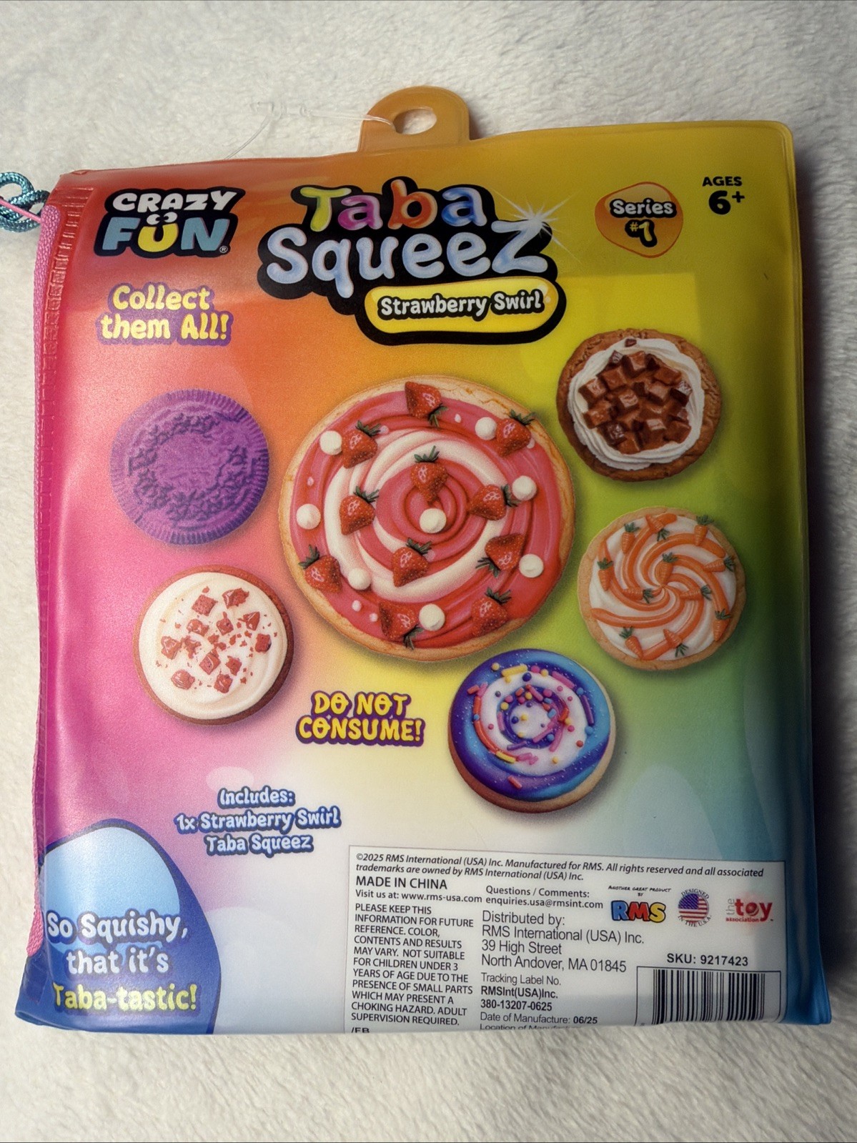 Crazy Fun Taba Squeez Series 1 Strawberry SwirlCookie Squishy Toy Sensory Fidget