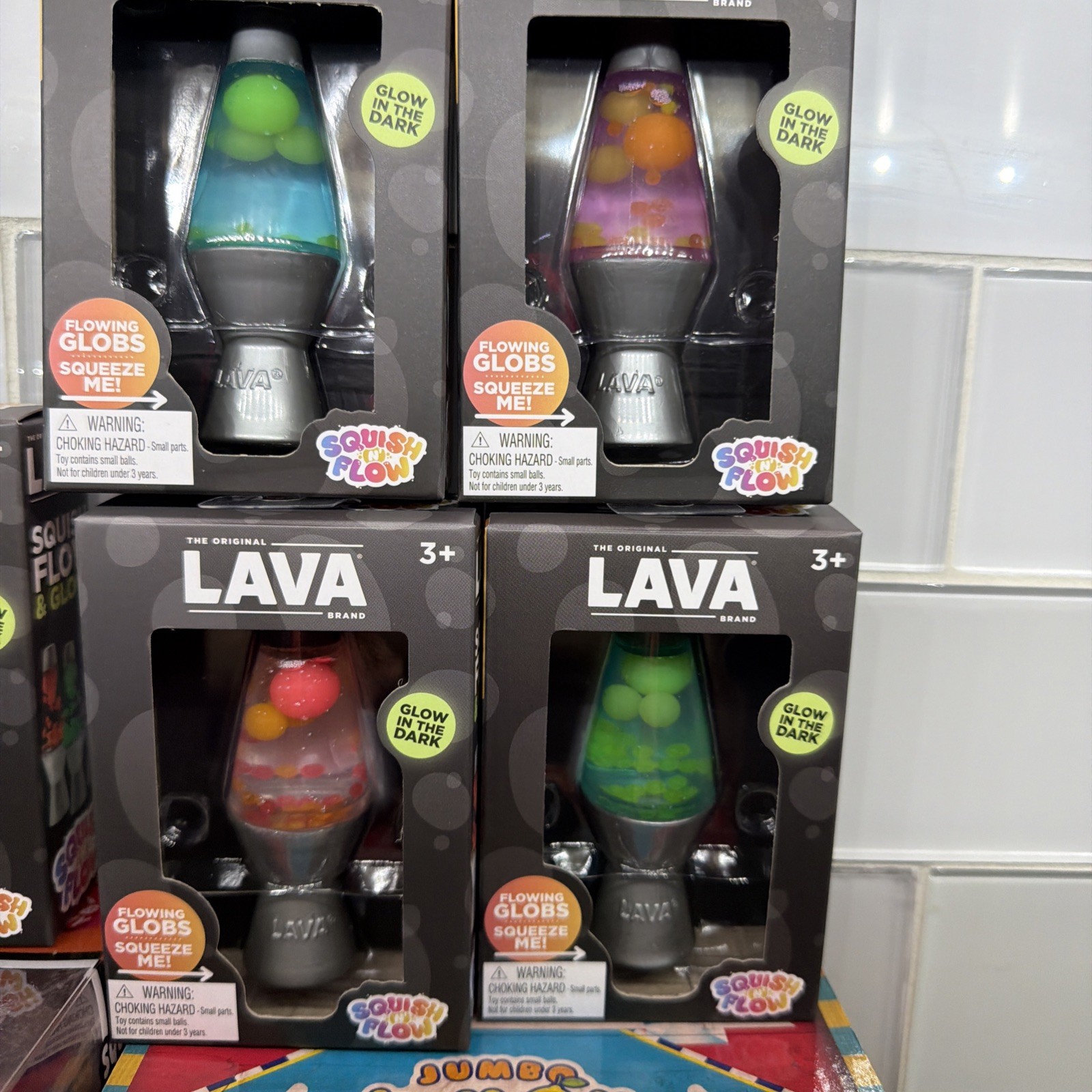 Schylling Lava Squish N Flow Squishy NeeDoh Glow In The Dark Lava Lamp NEW