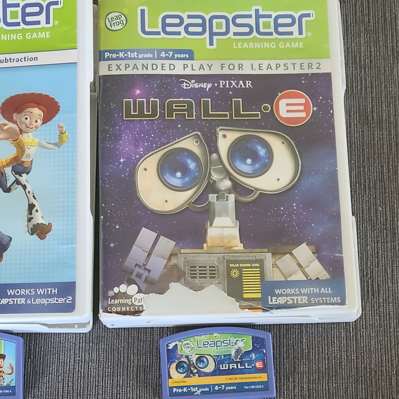 Leapster Games Lot Of 4 Games, Wall•e, Toy Story 3, Finding Nemo, And Cars