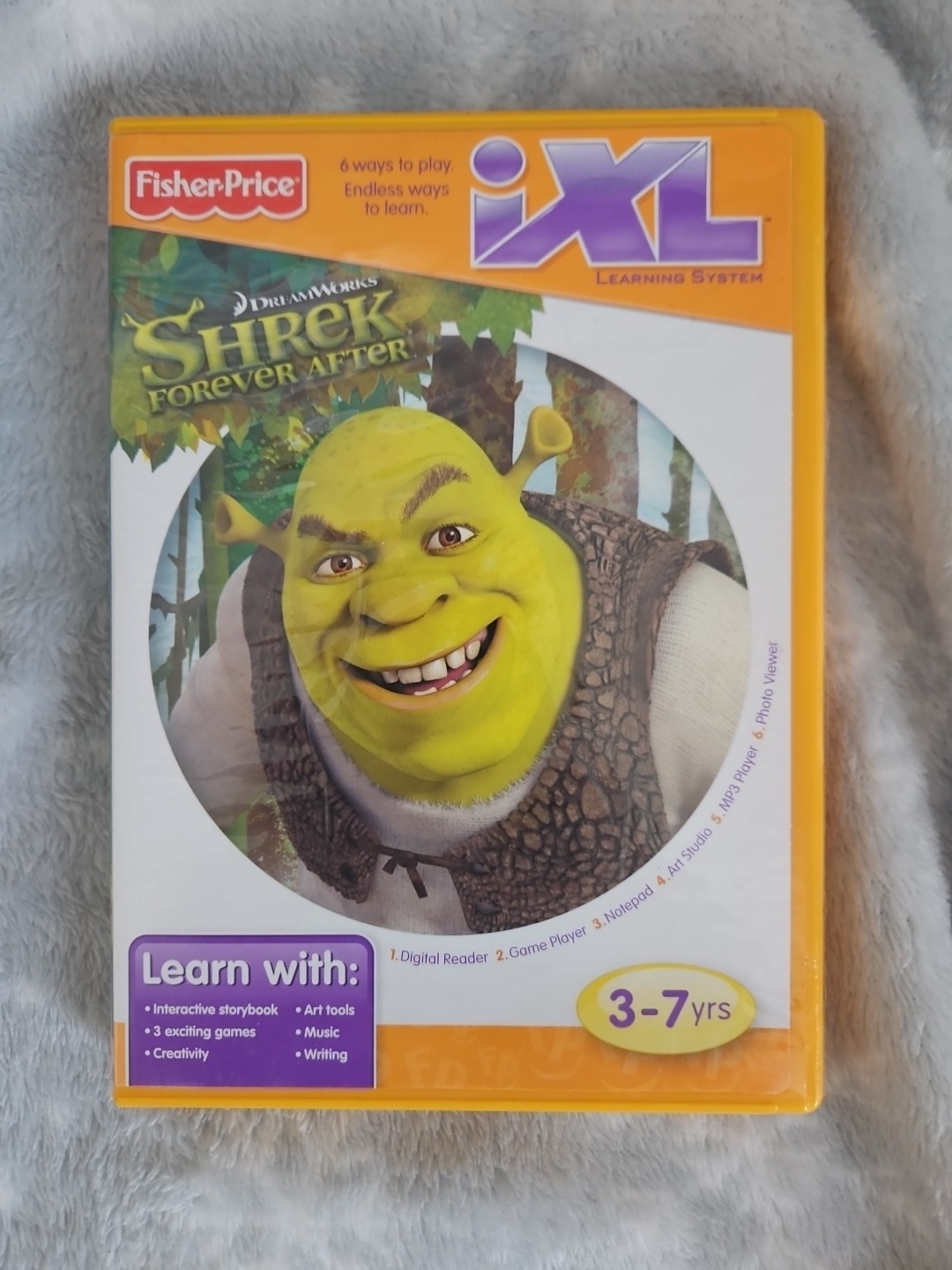 Fisher Price iXL Learning System Games Lot of 4 Games Cars Shrek Mickey Mouse