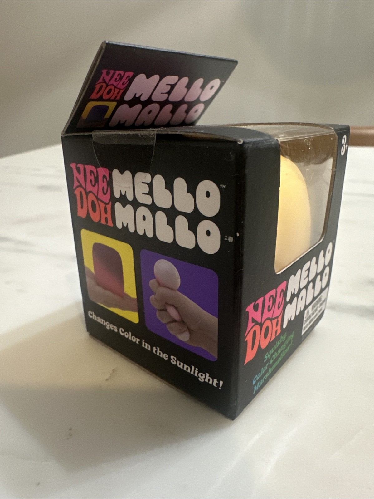 NeeDoh Mello Mallo Yellow Orange Color Change Squishy Toy, Nee Doh Mellow Mallow