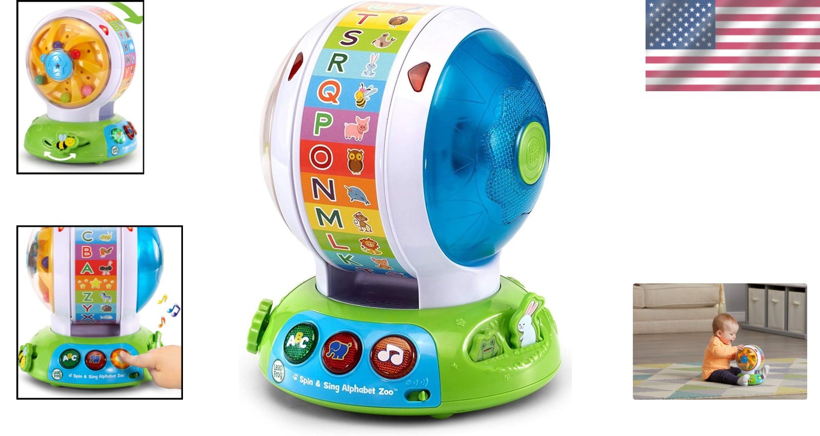 Interactive Spin and Sing Alphabet Zoo – Encourages Literacy and Motor Skills