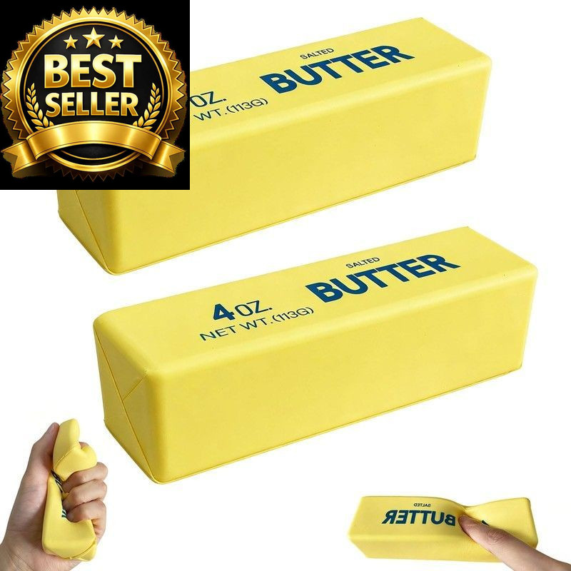 Slow Rebound Cute Butter Squeeze Stress Balls, 2026 New Realistic Soft 2PCS