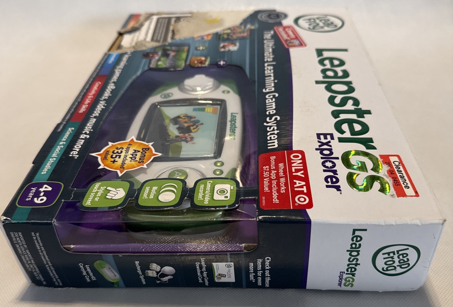 NOS LeapFrog LeapsterGS Explorer Learning Game System Green Damaged Box