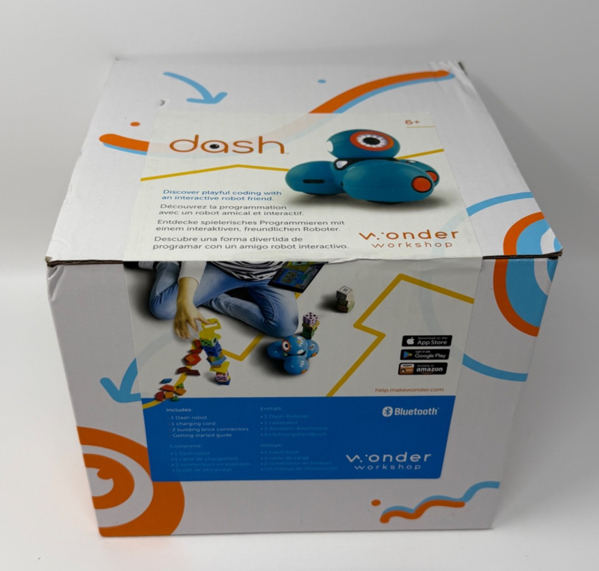 Wonder Workshop Dash Robot Lot W/ Launcher, Gripper and Sketch Accessory Packs