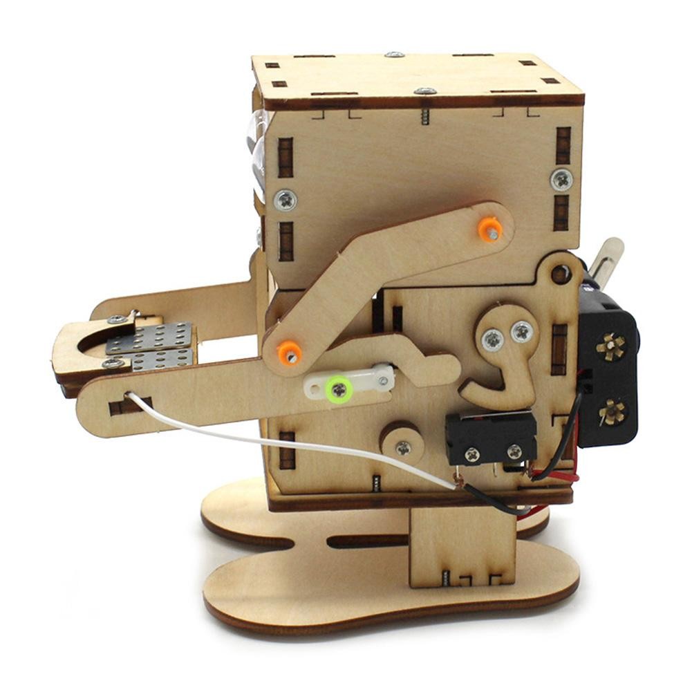 Diy Robot Eating Coin Wood Model Teaching Learning Stem