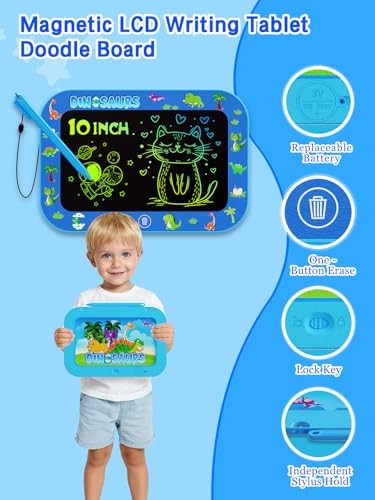 LCD Writing Tablet for Kids, 10 inch Colorful Doodle Board Darkblue-10in