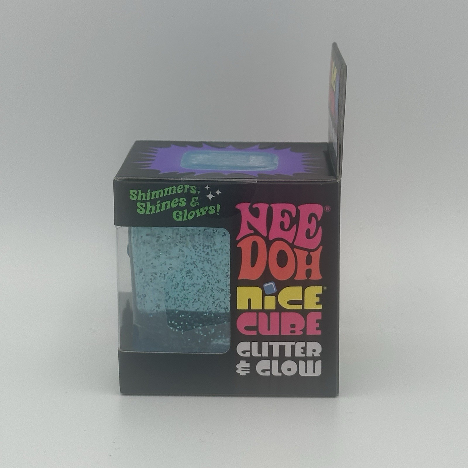 Lot of 2: NeeDoh Nice Cube Glitter Glow squishy