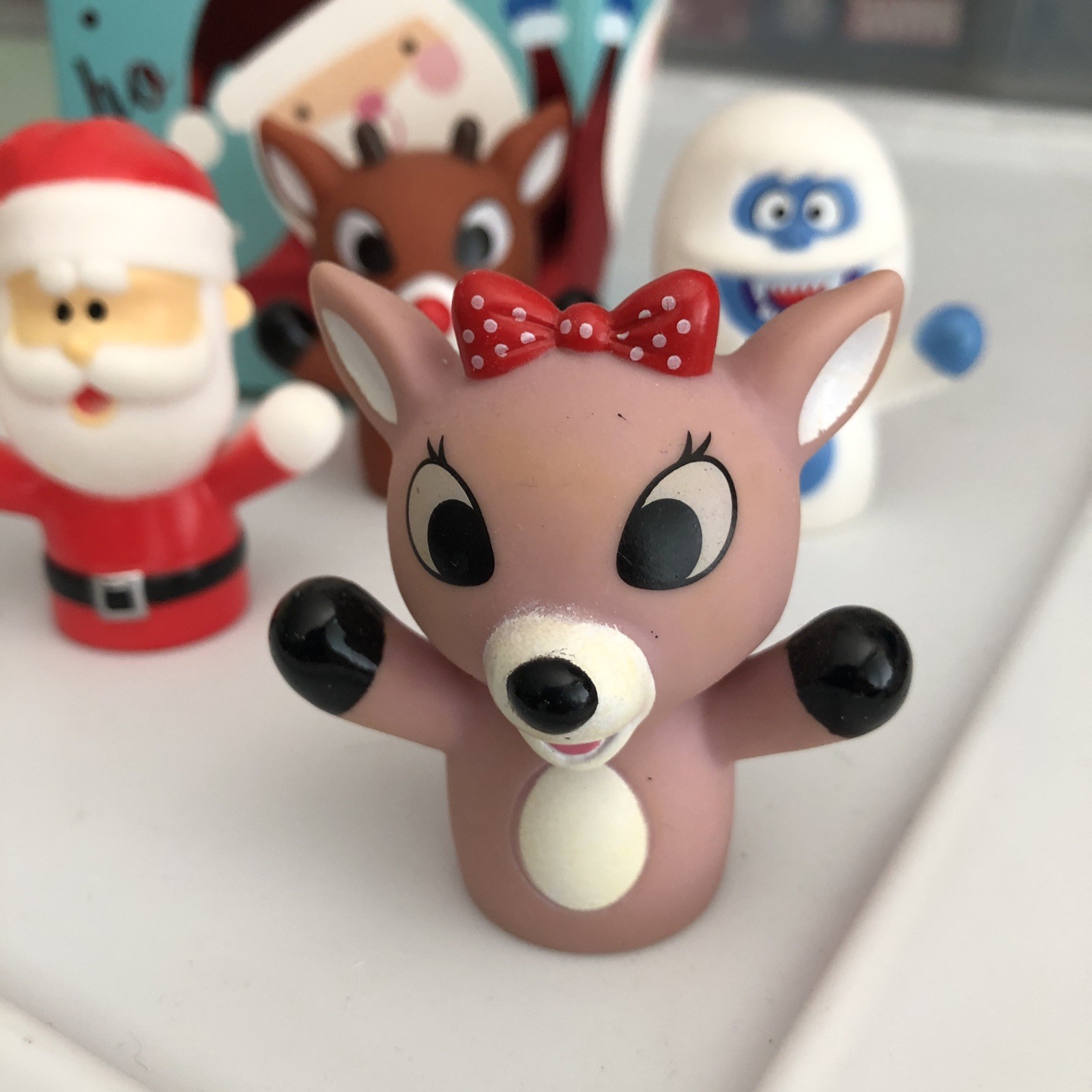 Rudolph The Red Nose Reindeer Figure Puppets Set of 5