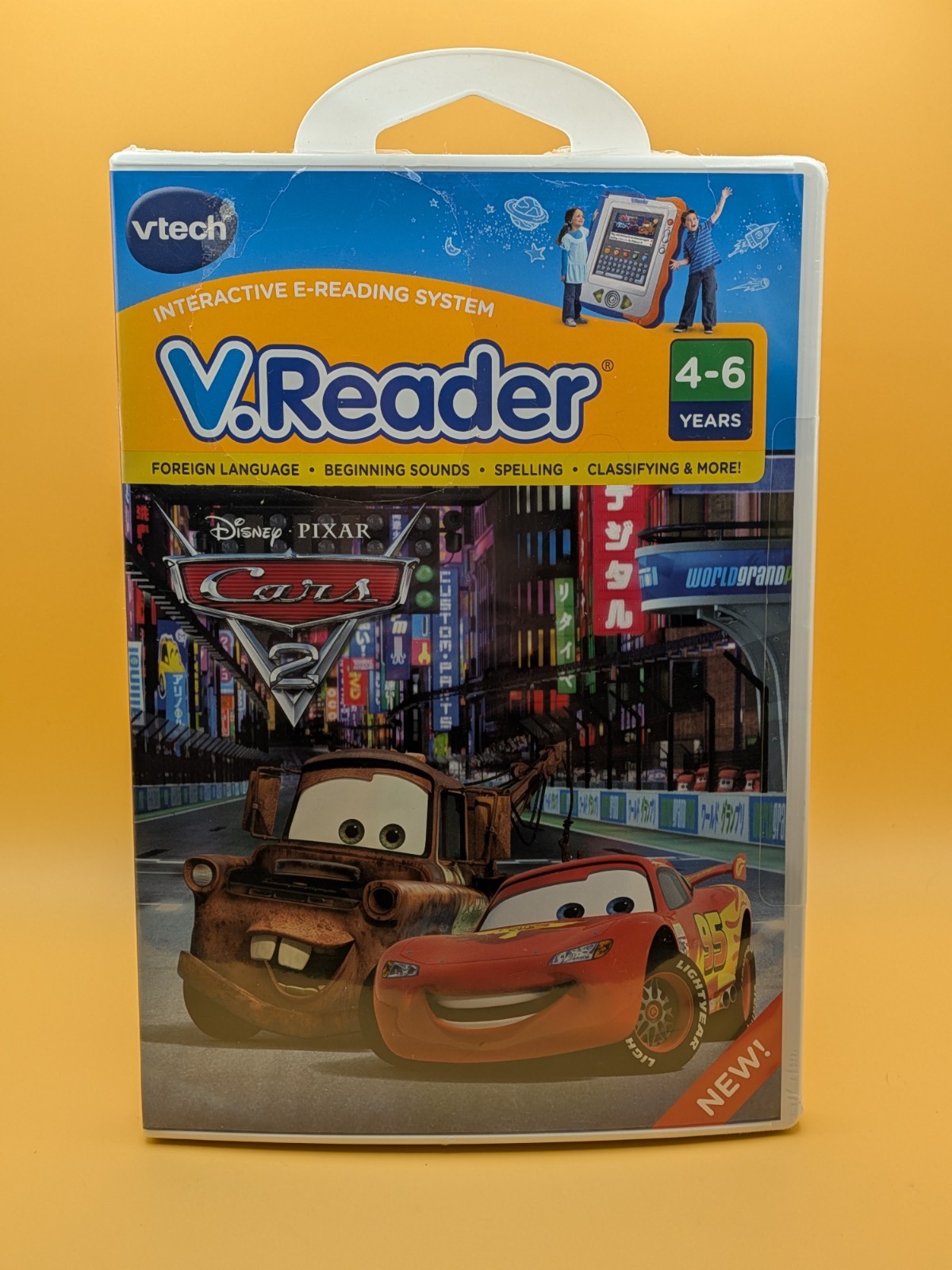 Vtech V.Reader Cars 2 Interactive E-Reading System-Ages: 4-6 Years – Sealed