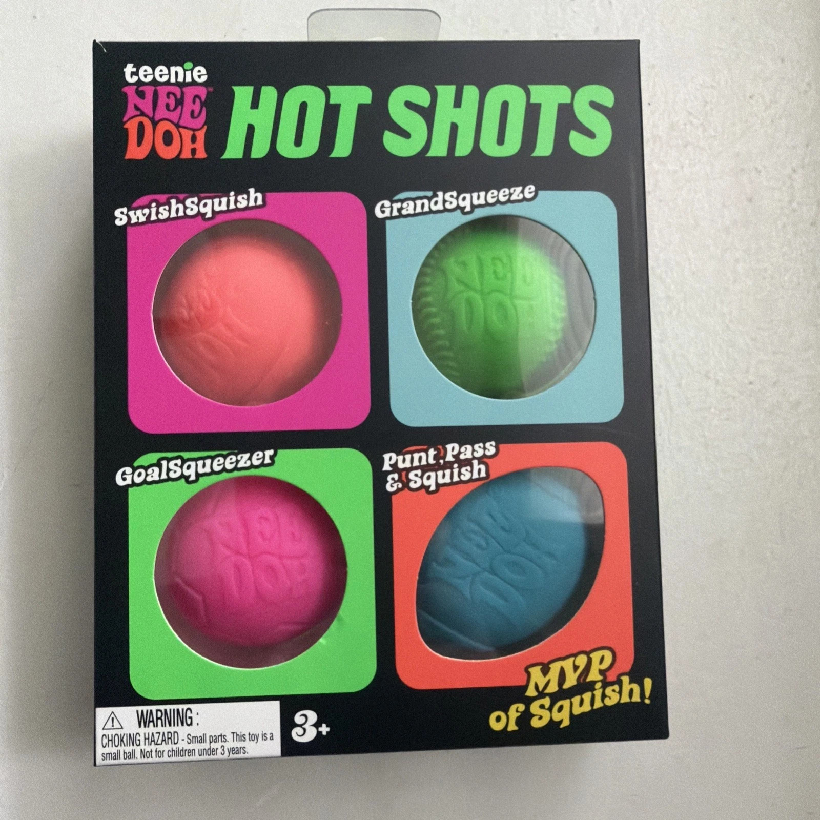 Teenie Nee Doh Hot Shots Stress Balls 4 Pack Squishy Toys NEW