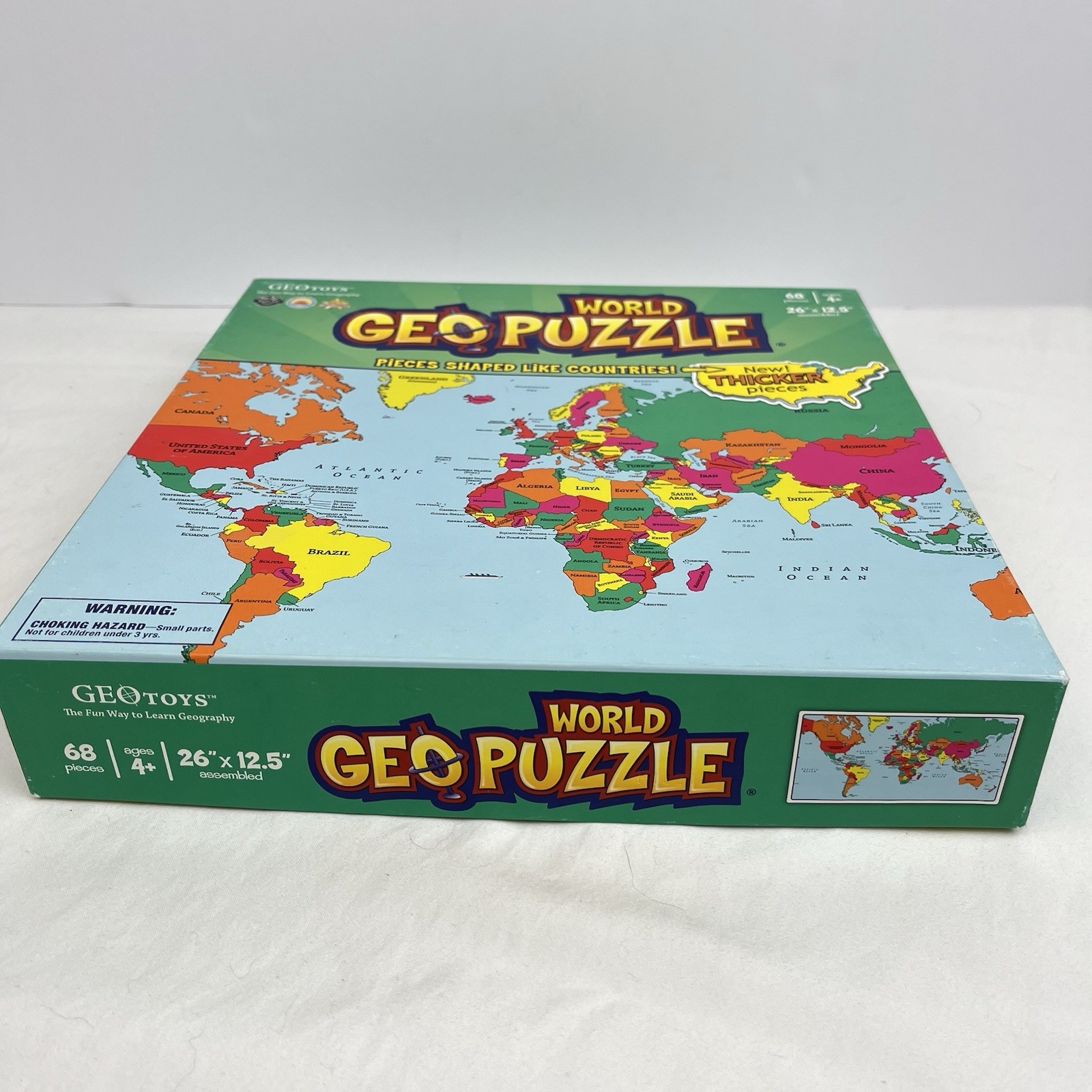 GeoPuzzle GeoToys Geography World Map Puzzle Country Shaped Pieces 68 Complete