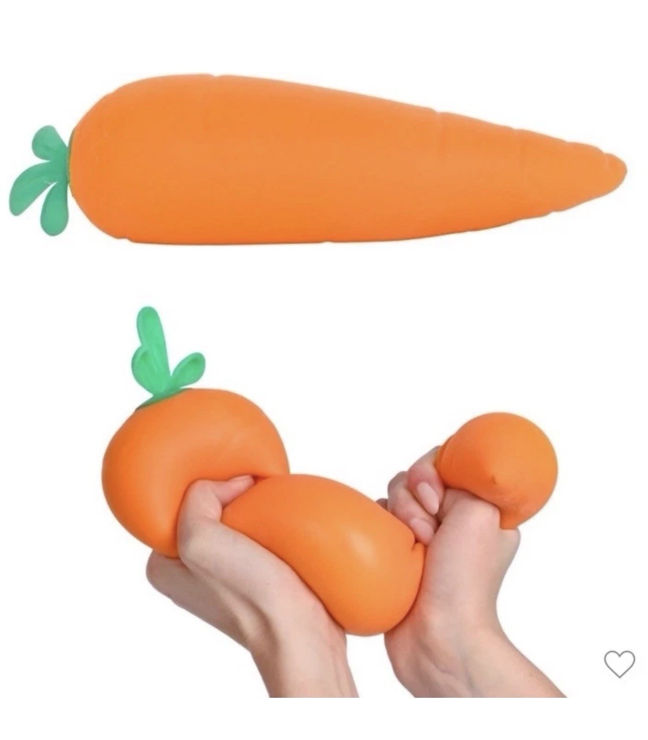 Squishy Carrot Orange Squishy Toy Stress Relief Sensory Fun. Toy Mendous (each)