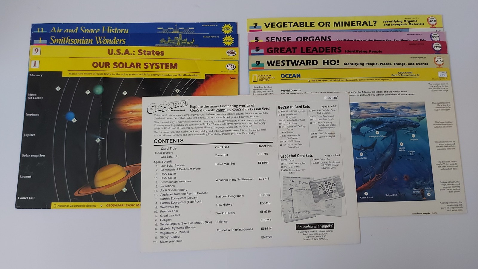 Vintage GeoSafari Electronic Learning Game EI-8700 11 sets 29 cards Tested WORKS