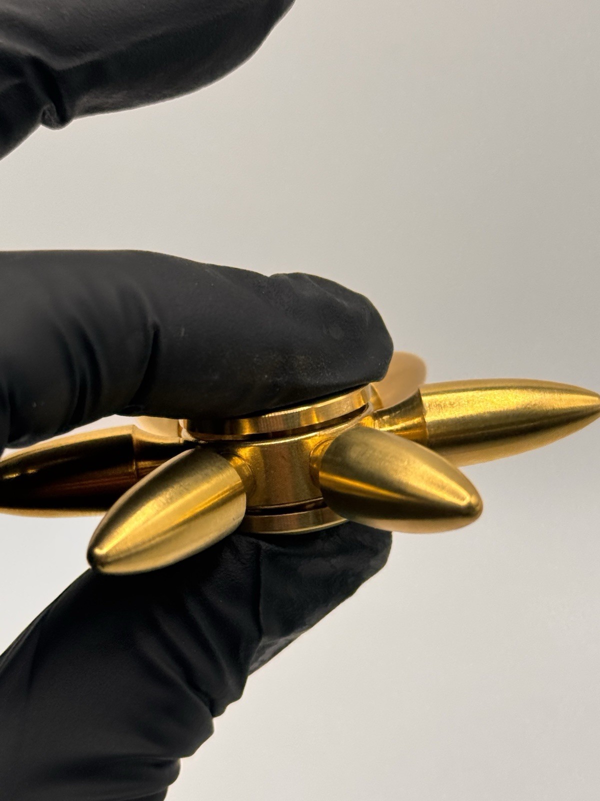 Gold Bullet Metal Brass Fidget Spinner All Metal Toy Adults Kids Boys Girls
