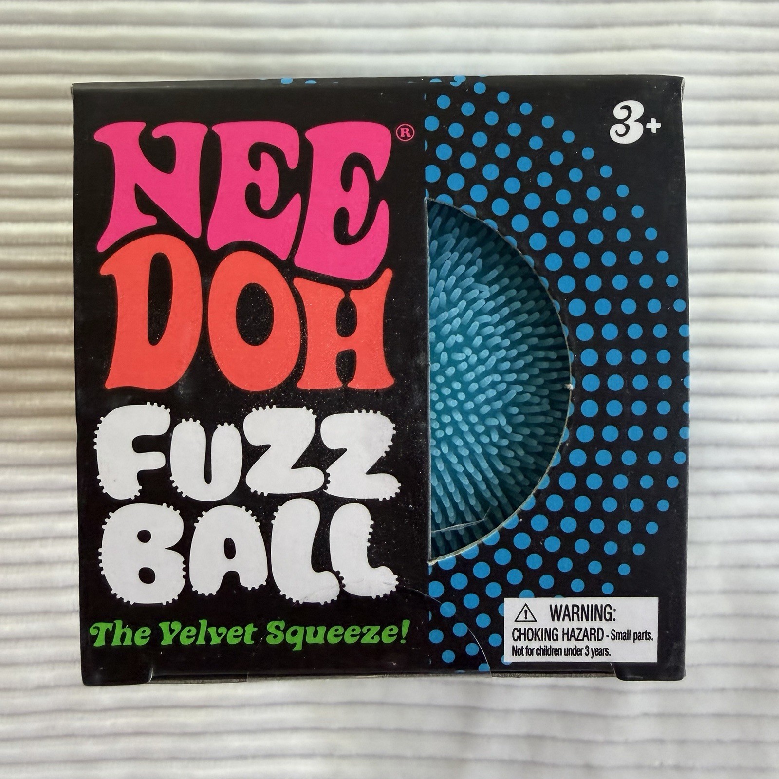 Schylling NeeDoh Fuzz Ball The Velvet Squeeze! Blue Squishy TikTok VIRAL NIB