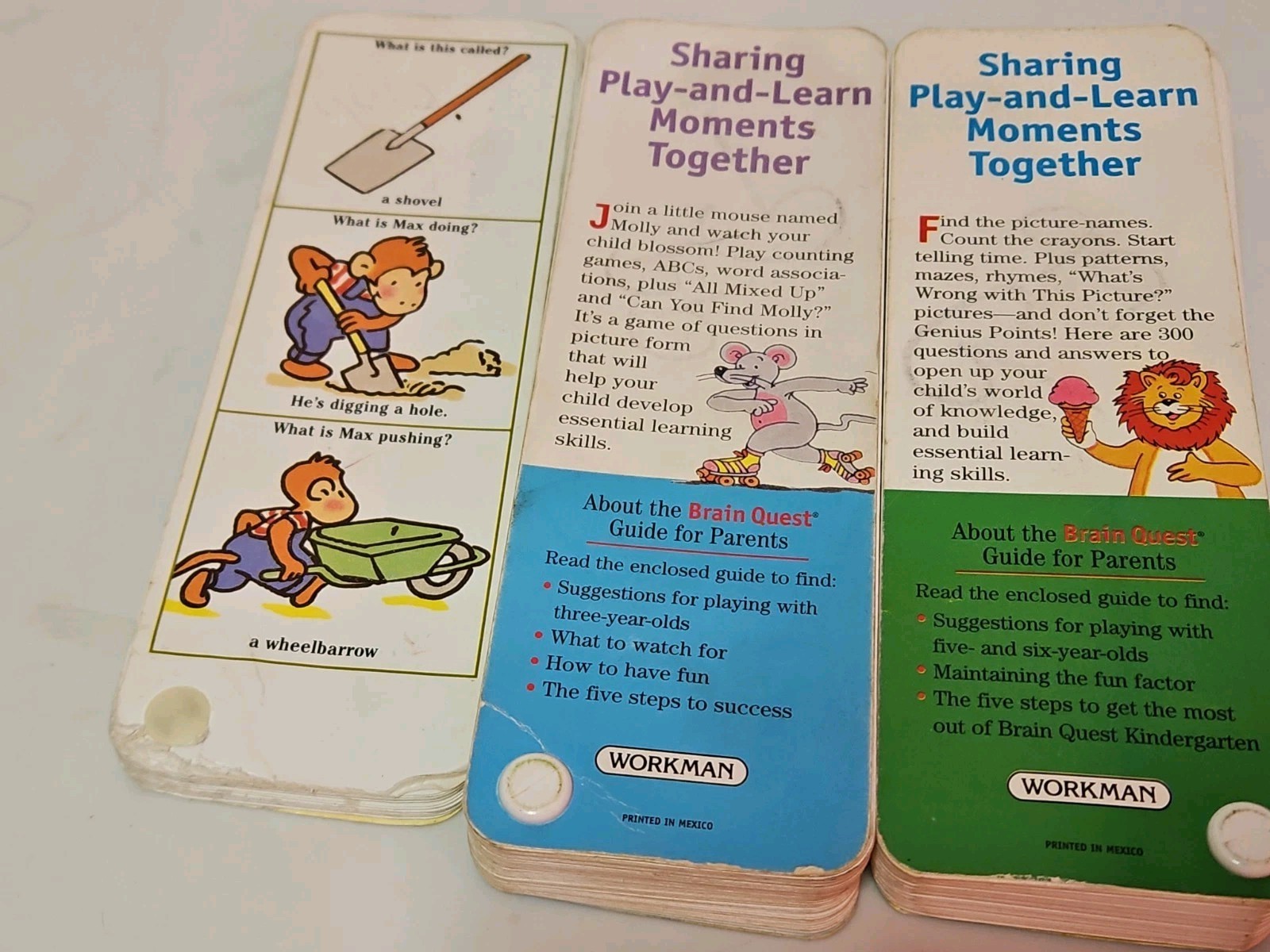Lot of 3 Brain Quest Smart Quiz Cards Mixed Ages 2to3 To Kindergarten