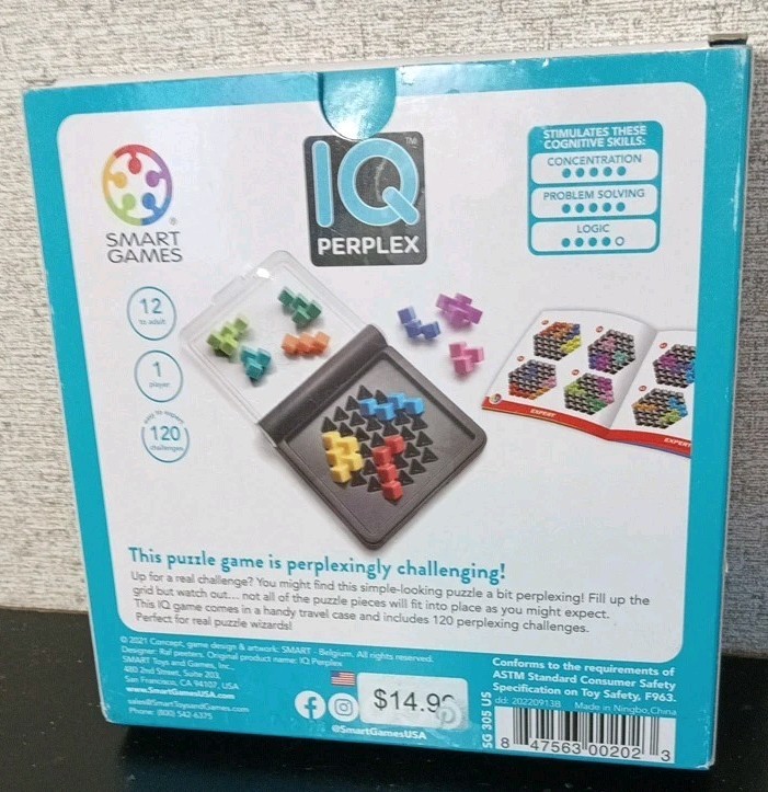 Smart Games IQ Perplex Puzzle Game with 120 Challenges Ages 12+ Years New Open
