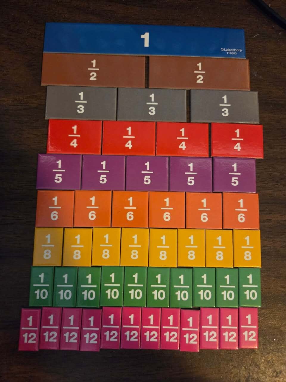 Hands-On Fraction Learning with 51 Rainbow Tiles