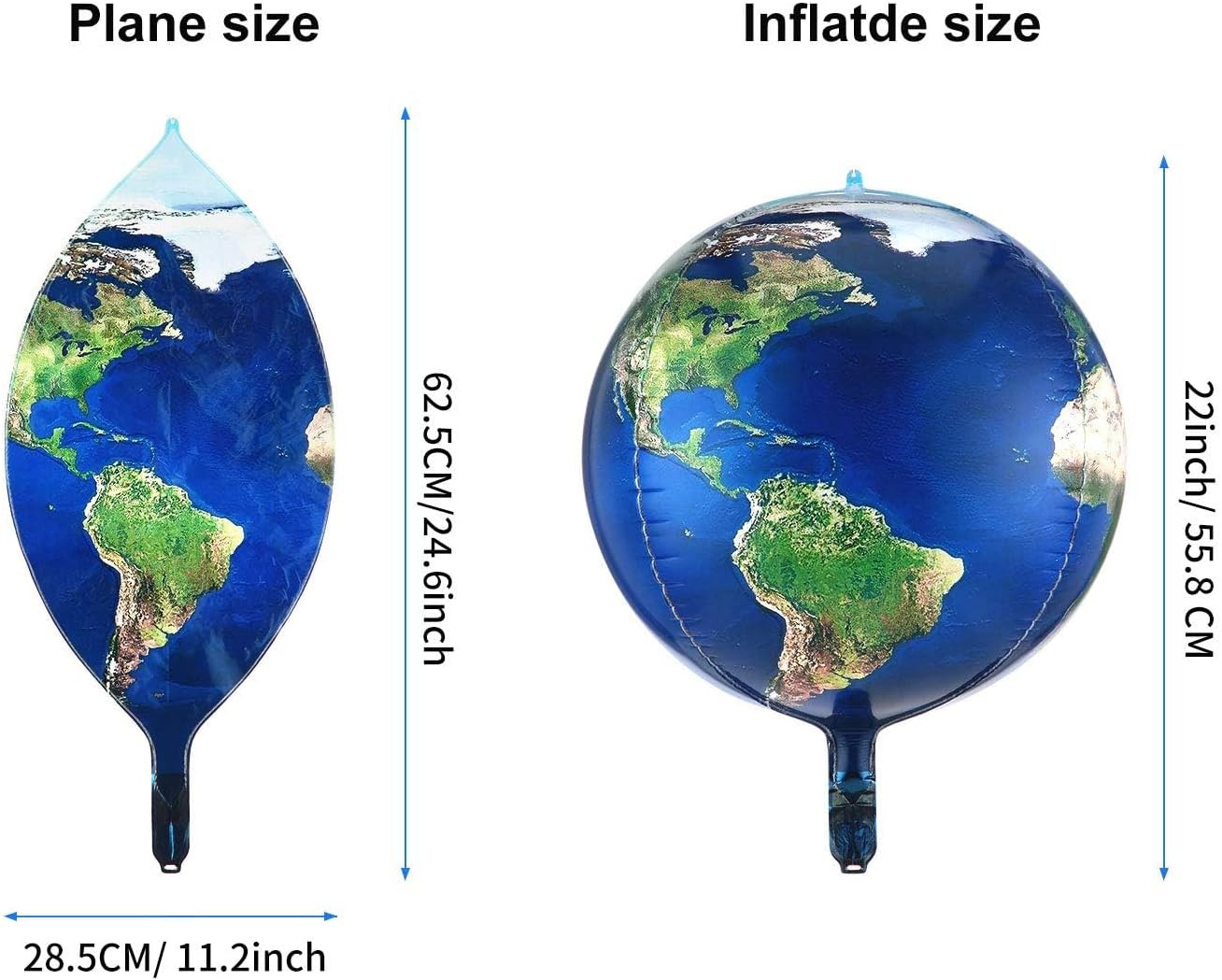 10 Pack 22 Inch Inflatable Earth Globe Balloons Big Blow up World Map Balloons P