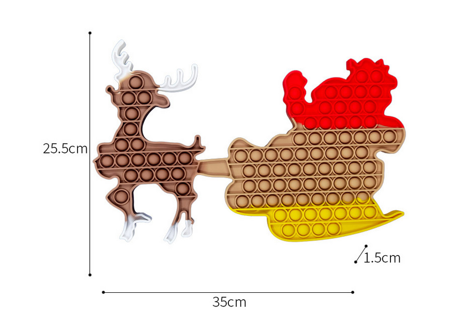 Santa in Sled Reindeer Jumbo Fidget Pop Bubble Toy Its 10 inches by 15 inches