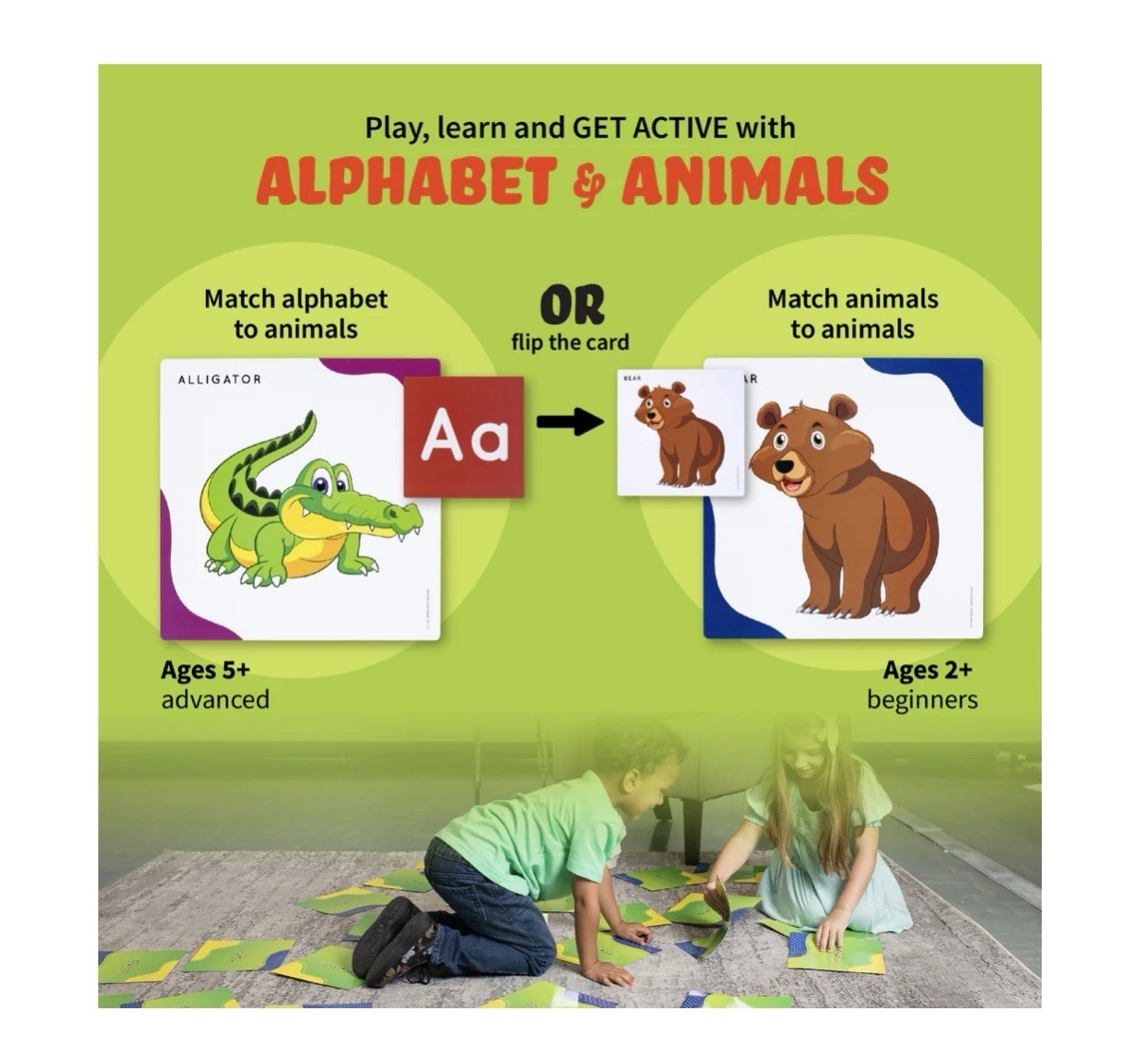 NEW Spark Innovations Learn ABCs with Animals Floor Game Preschool Back 2 School