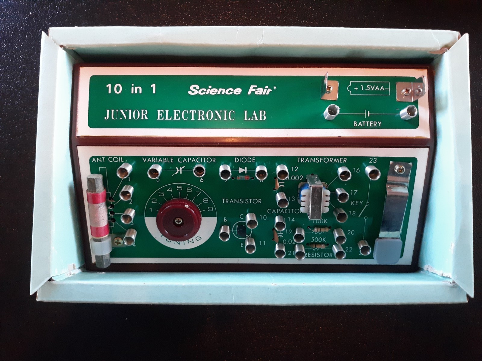 10 In 1 Science Fair Jr Electronic Lab Kit Science Fair, Boxed, With Manual 1972