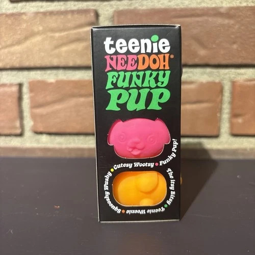 NeeDoh Teenie Funky Pup 3 Pack Neon Squishy Fidget Stress Toy New