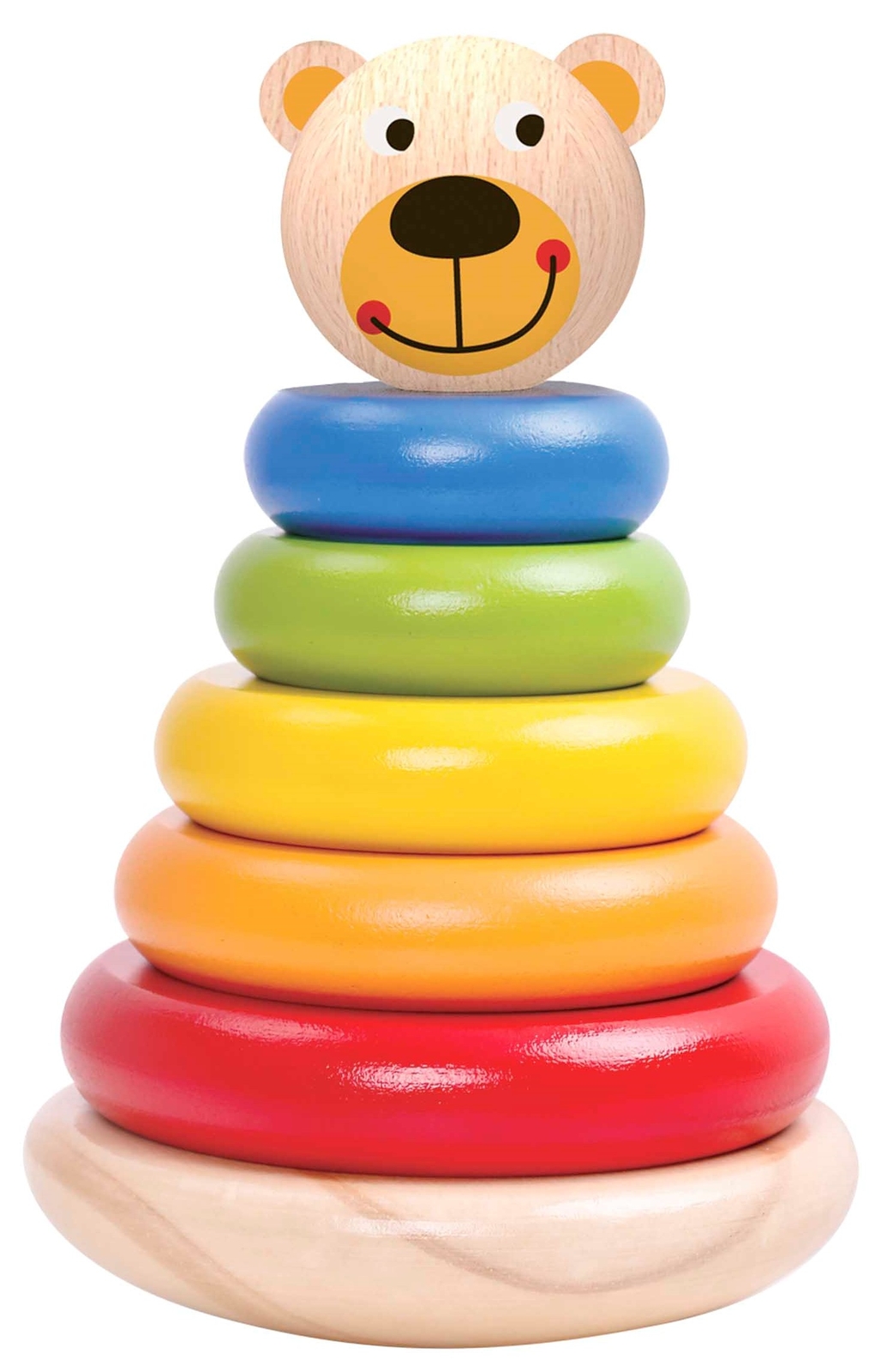 TOOKYLAND Wooden Bear Wobble Stacker – 7pcs Stacking Tower Toy, Ages 12m+