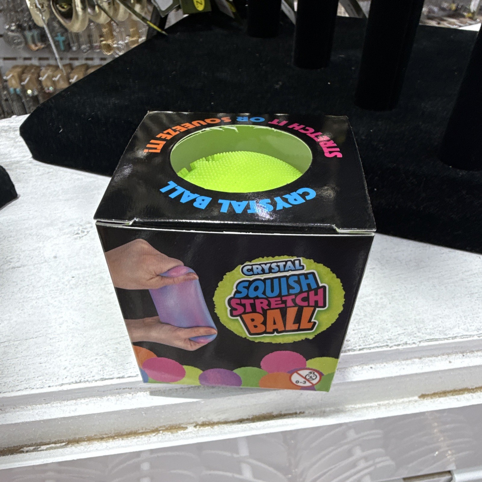 Crystal Squish Stretch Ball Green Sensory Toy for Ages 3 and Up