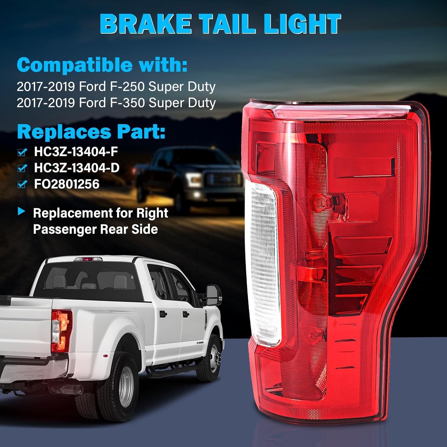 Tail Light Assembly Compatible with 2017 2018 2019 Ford F-250 F-350 Super Dut…