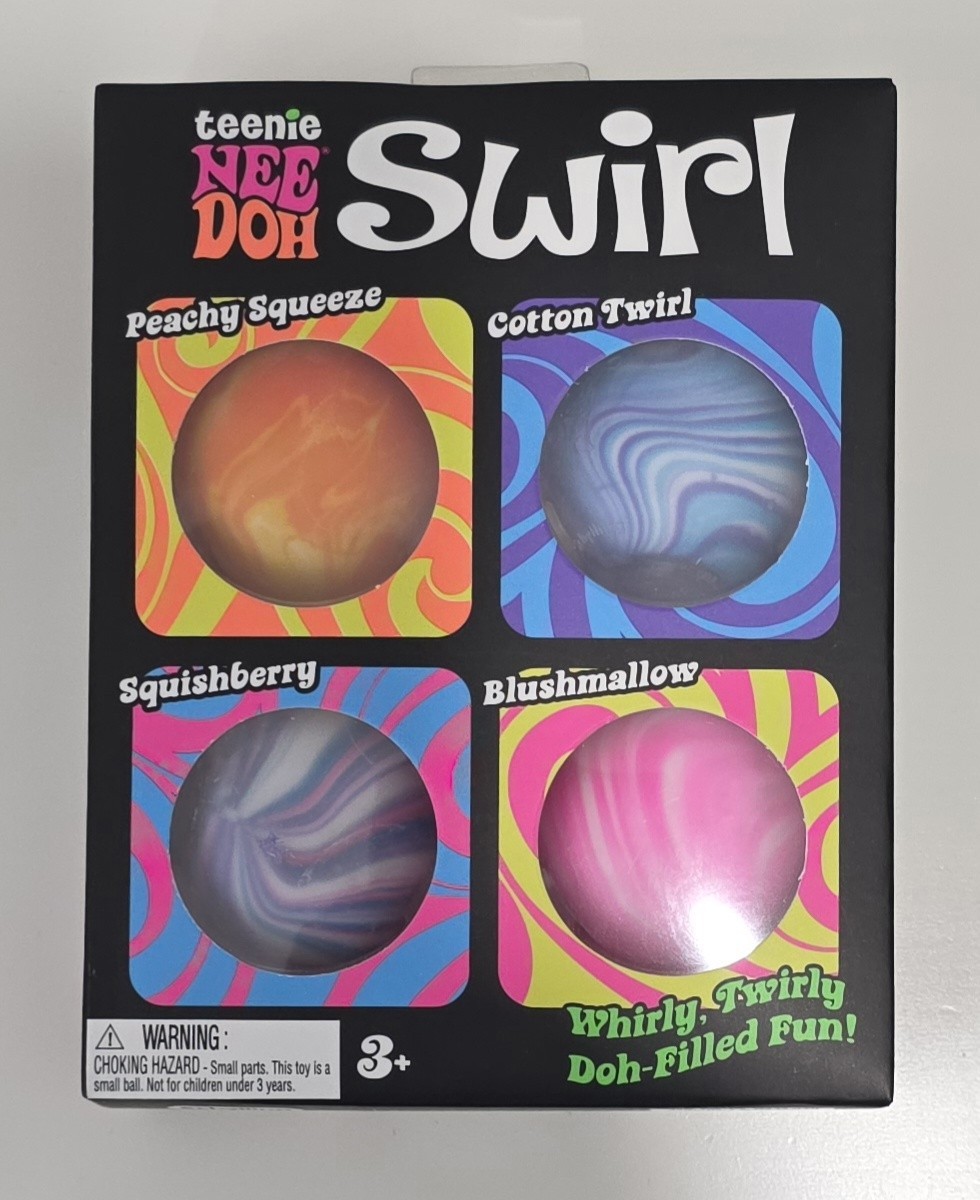 NEEDOH Teenie Swirl 4-pack Squishy Stress Balls Sealed In Hand Ready To Ship