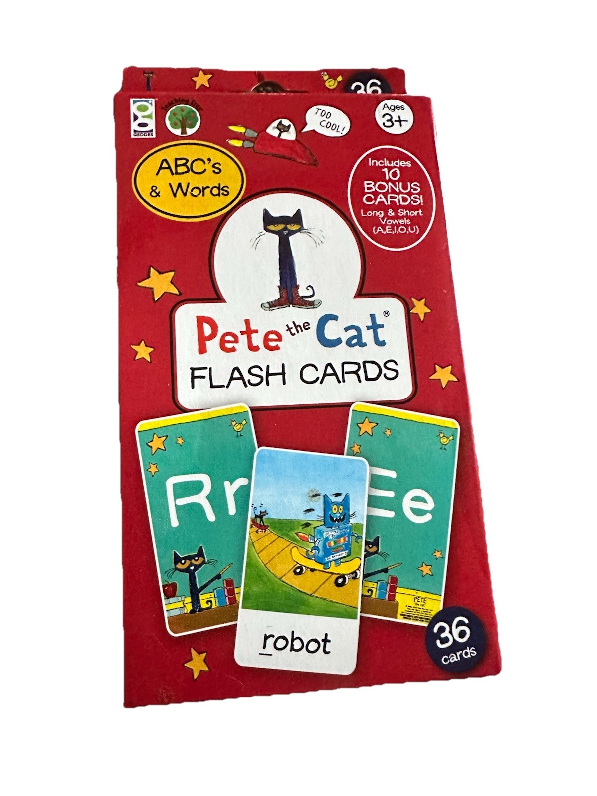 Pete the Cat ABC’s & Words Flash Cards – Ages 3+ – 36 Cards