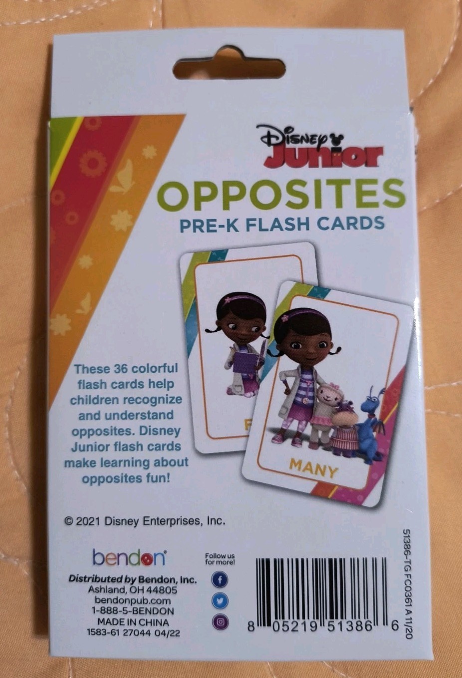 Disney Jr. Mickey Mouse & MORE! Opposites Pre-K Flash 36 Multi-Colored Cards NEW